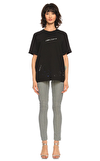 Resim Siyah Marka Logolu Kısa Kollu Bisiklet Yaka Pamuk Kadın T-Shirt