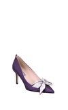 Resim Mor Parlak Kumaş Topuklu Ayakkabı