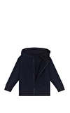 Resim Fermuarlı Düz Pamuklu Çocuk Kapüşonlu Sweatshirt