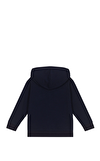Resim Fermuarlı Düz Pamuklu Çocuk Kapüşonlu Sweatshirt