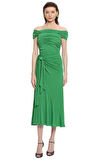 Resim Yeşil Askılı Normal Bel Midi Etek