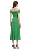 Resim Yeşil Askılı Normal Bel Midi Etek