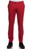 Resim Kırmızı Dar Paça Pamuklu Pantolon