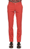 Resim Kırmızı Dar Paça Pamuklu Pantolon