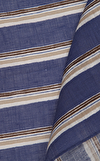 Resim Lacivert Çizgili Keten Mendil