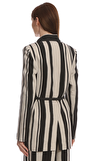 Resim Renkli Şerit Uzun Kollu Ceket Pamuklu Ceket