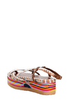Resim Çok Renkli Deri Kadın Sandalet