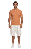 Resim Turuncu Kısa Kol Polo Yaka Pamuk T-Shirt