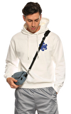 Resim Beyaz Baskılı Erkek Hoodie