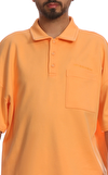 Resim Turuncu Kısa Kollu Polo Yaka Pamuk Erkek T-Shirt