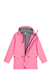 Resim Pembe Cep Detaylı Kapüşonlu Yağmurluk