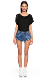 Resim Mavi Pamuk Jean Şort