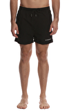 Resim Siyah Marka Logolu Normal Bel Erkek Şort Mayo