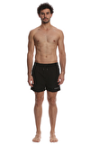 Resim Siyah Marka Logolu Normal Bel Erkek Şort Mayo