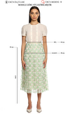 Resim Yeşil Dantel İşlemeli Midi Etek
