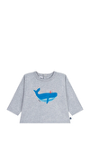 Resim Balina Desenli Uzun Kollu Gri Bebek Tişört