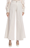 Resim Beyaz Geniş Pamuk Pantolon