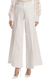 Resim Beyaz Geniş Pamuk Pantolon