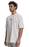 Resim Çok Renkli Çizgili Kısa Kollu Yuvarlak Yaka Pamuk Erkek T-Shirt