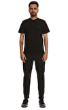 Resim Siyah Logo Baskılı Kısa Kollu Bisiklet Yaka Erkek T-Shirt