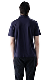 Resim Lacivert Kısa Kollu Gömlek Yaka Erkek T-Shirt