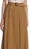 Resim Camel Normal Midi Keten Karışımlı Etek