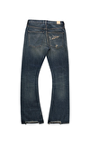 Resim Denim Eskitme Detaylı İspanyol Paça Kadın Jean Pantolon