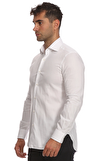 Resim Beyaz Slim Fit Pamuk Gömlek