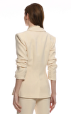 Resim Krem Büzgülü Kollu Blazer