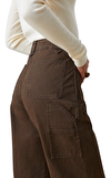 Resim Kahverengi Bol Paça Pantolon
