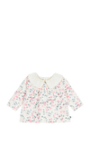 Resim Uzun Kollu Çiçek Baskılı Pamuklu Bebek Bluz