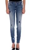 Resim Denim Dar Pamuklu Pantolon