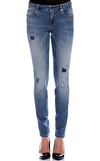 Resim Denim Dar Pamuklu Pantolon
