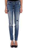 Resim Denim Dar Pamuklu Pantolon