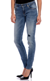 Resim Denim Dar Pamuklu Pantolon
