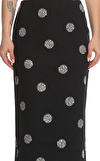 Resim Lacivert Puantiyeli Normal Bel Midi Etek