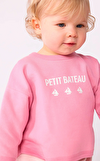Resim Vintage Petit Bateau Motifli Pamuklu Bebek Sweatshirt
