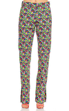 Resim Çok Renkli Çiçekli Boru Paça Pamuk Pantolon