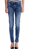 Resim Denim Dar Pamuklu Pantolon