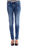 Resim Denim Dar Pamuklu Pantolon