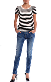 Resim Denim Dar Pamuklu Pantolon