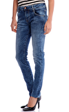 Resim Denim Dar Pamuklu Pantolon
