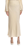 Resim Krem Rengi Düğme Detaylı Normal Bel Maksi Etek