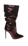 Resim Vişne Çürüğü Deri Topuklu Kadın Bot
