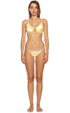 Resim Sarı Çiçek Desenli Normal Bel Bikini Altı