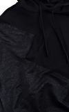 Resim Siyah Karışık Desenli Uzun Kol Pamuk Hoodie