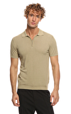 Resim Kahverengi Kısa Kol Polo Yaka Pamuk T-Shirt