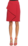 Resim Kırmızı Normal Bel Mini Saten Etek
