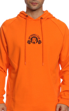Resim Turuncu Marka Logolu Uzun Kol Pamuk Hoodie