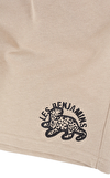 Resim Bej Logo Baskılı Pamuk Şort